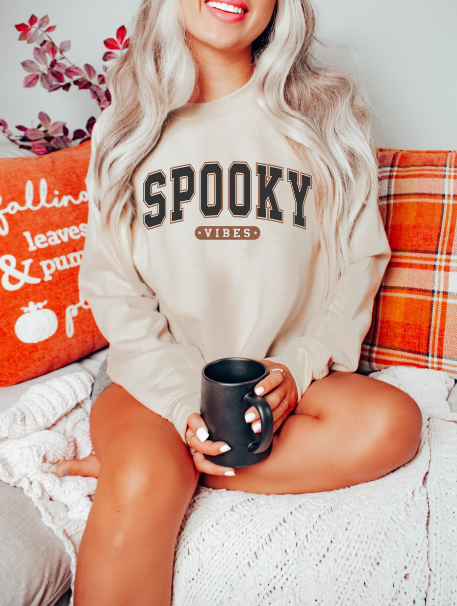 SPOOKY VIBES UNIVERSITY Basic Crewneck