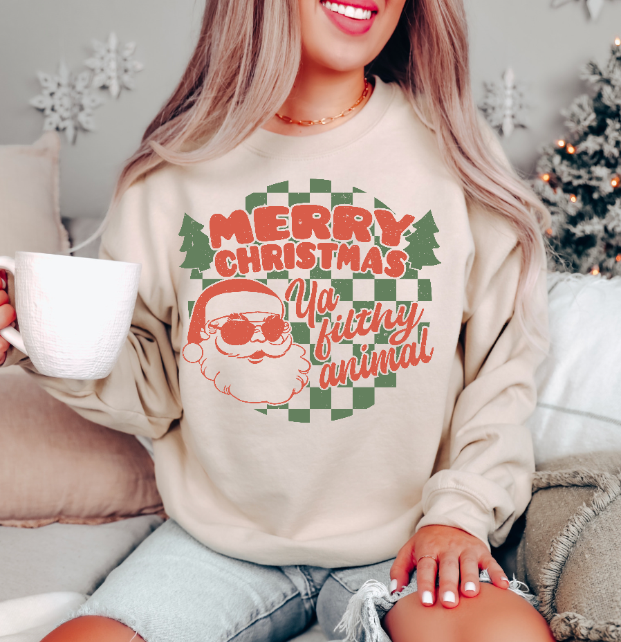 MERRY CHRISTMAS RETRO Basic Crewneck